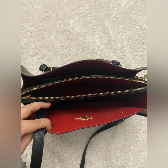 Coach Black Tote with Structured Design and Metallic Accents - Picture 4 of 7